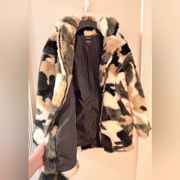 LA Coalition Vegan Faux Fur Penny Lane Animal Print Coat - Size Small - Picture 6 of 8